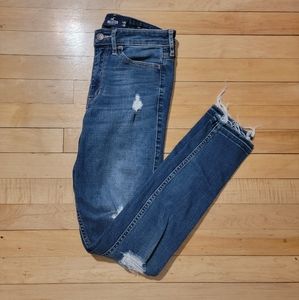 Hollister Women's High Rise Super Skinny Distress Jeans Size 3R
